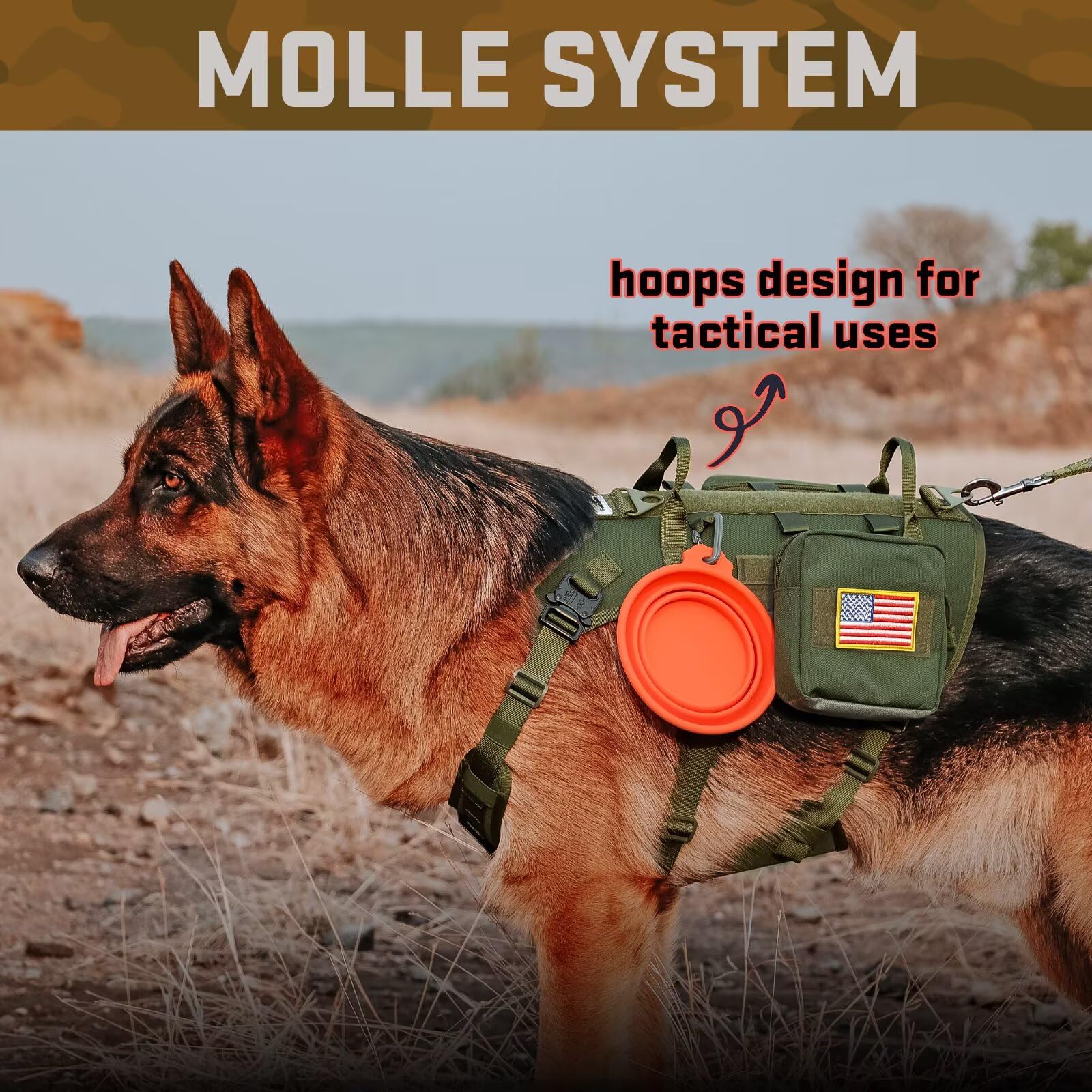 Forestpaw Dog Harness Medium Sized,Tactical Dog Harness With Handle,No Pull Military Style Service Dog Vest With Pockets Adjusta